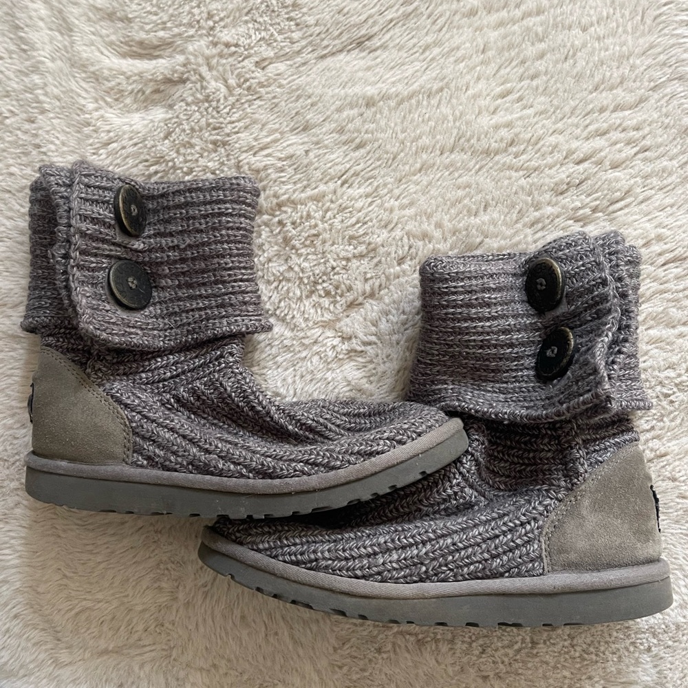 Women’s UGG Classic Cardy Grey Knit Boots